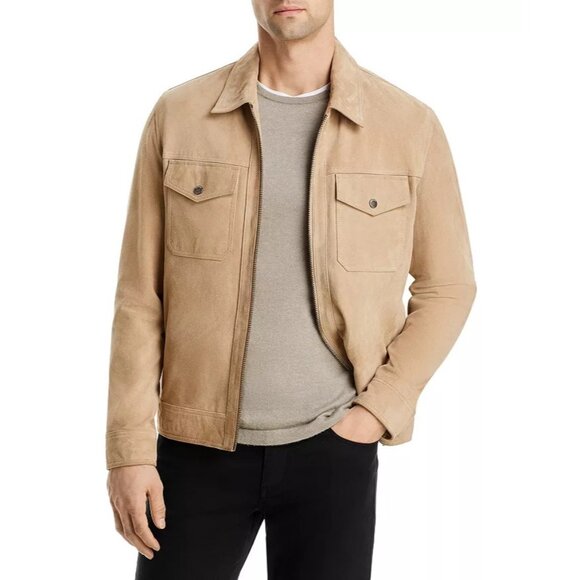 NWT $299 BLANK NYC MEN’S TAN SLIM FIT PATCH POCKET SUEDE JACKET US SIZE SMALL - Picture 1 of 10